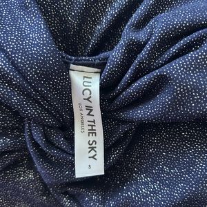 Lucy in the Sky Talia Glitter Front Twis Dress Navy Homecoming Cocktail New Year